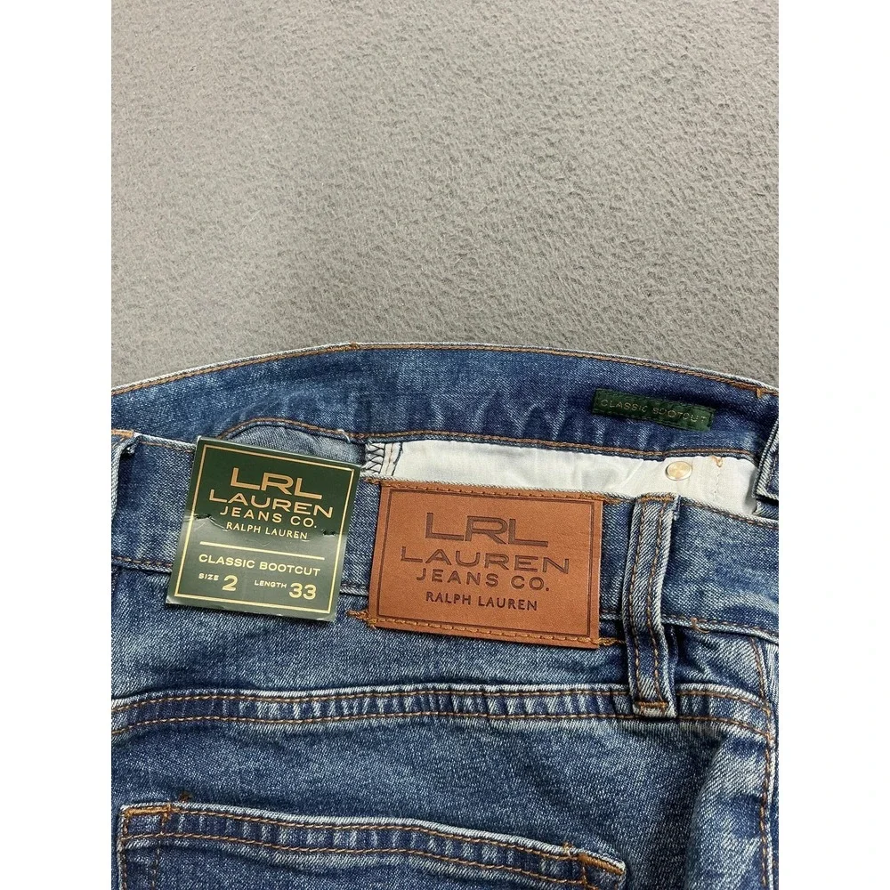 LRL‎ Lauren Jeans Ralph Lauren Jeans Womens 2 Medium Blue Bootcut Stretch Denim